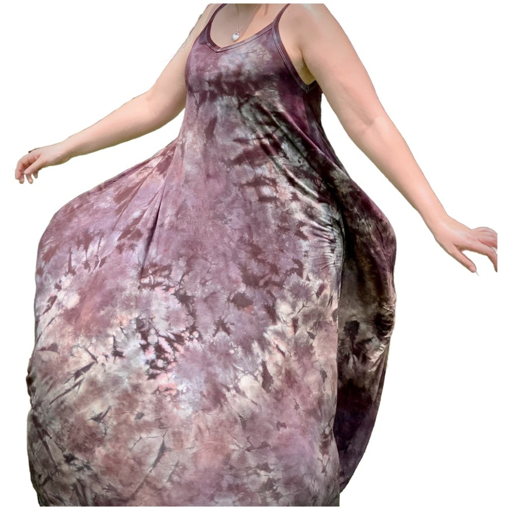 Tie Dye Gray and Black Maxi Dress - Picture 8 of 13
